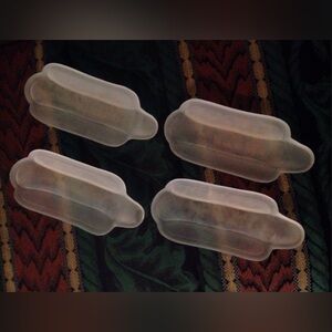 4 frosted glass banana split ice cream boats